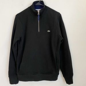 Lacoste 1/4 Zip Black Pullover size M